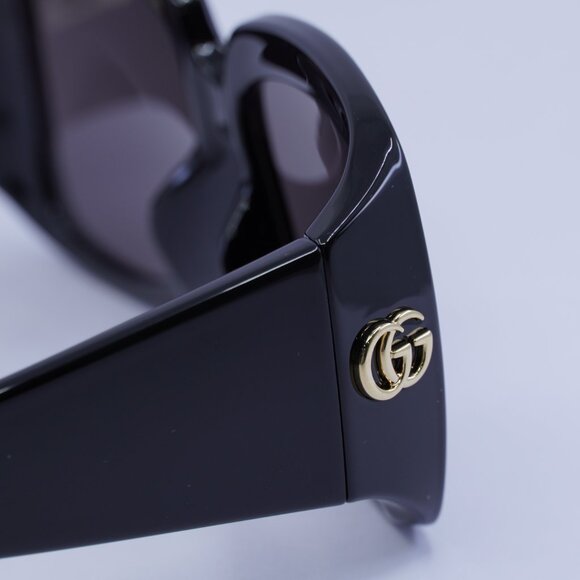 Gucci GG1402SA 001 Sunglasses Black Square Frame, Grey Lenses